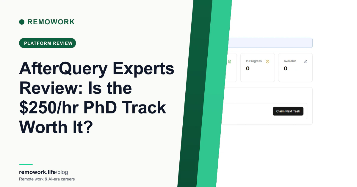 AfterQuery Experts Review: Is the $250/hr PhD Track Worth It? (2026)